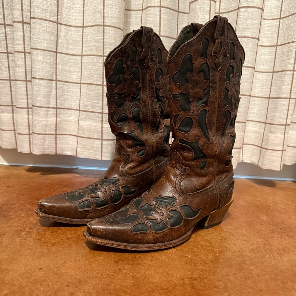 Twisted X Brown and Black Heeled Boots
